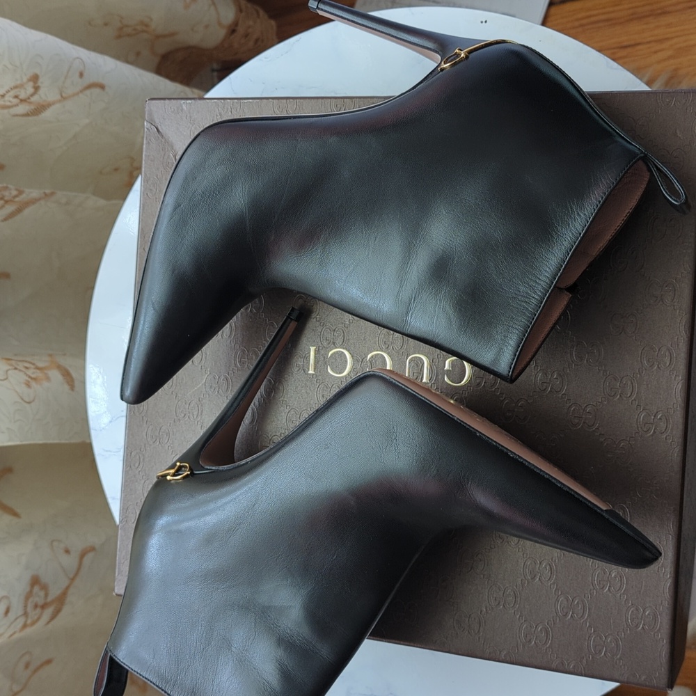 Gucci Black Heeled Ankle Boots